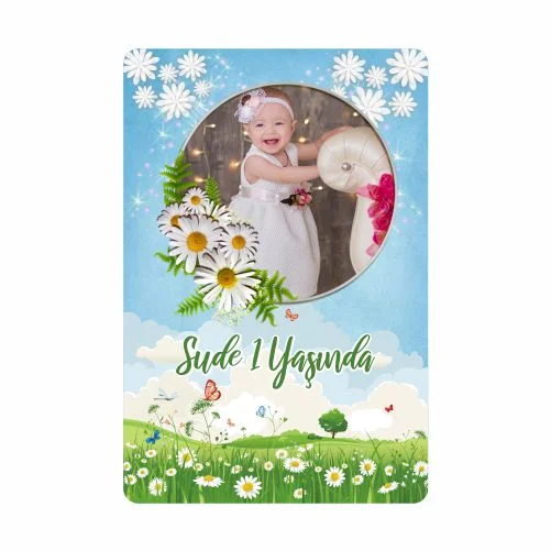 Çiçek Temalı Doğum Günü Magneti